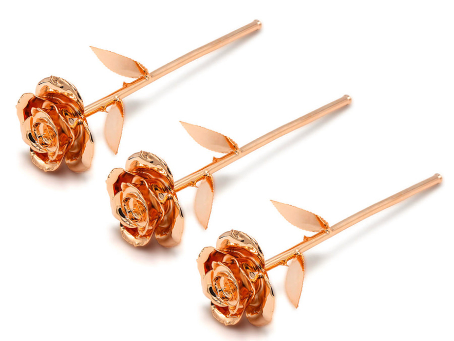 Rose Gold Dipped Love Rose - 3 Dealproduct image #1