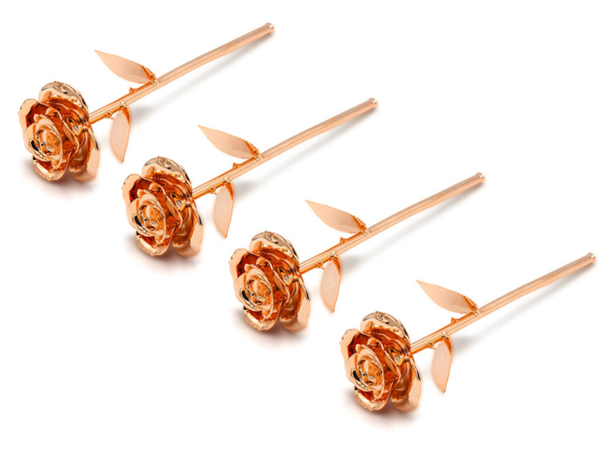 Rose Gold Dipped Love Rose - 4 Dealproduct image #1
