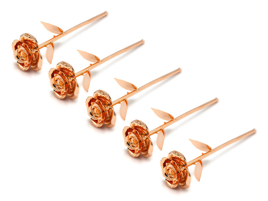 Rose Gold Dipped Love Rose - 5 Dealproduct image #1